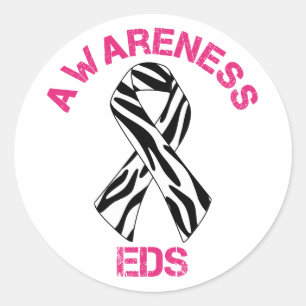 EDS Awareness Zebra Ribbon Sticker