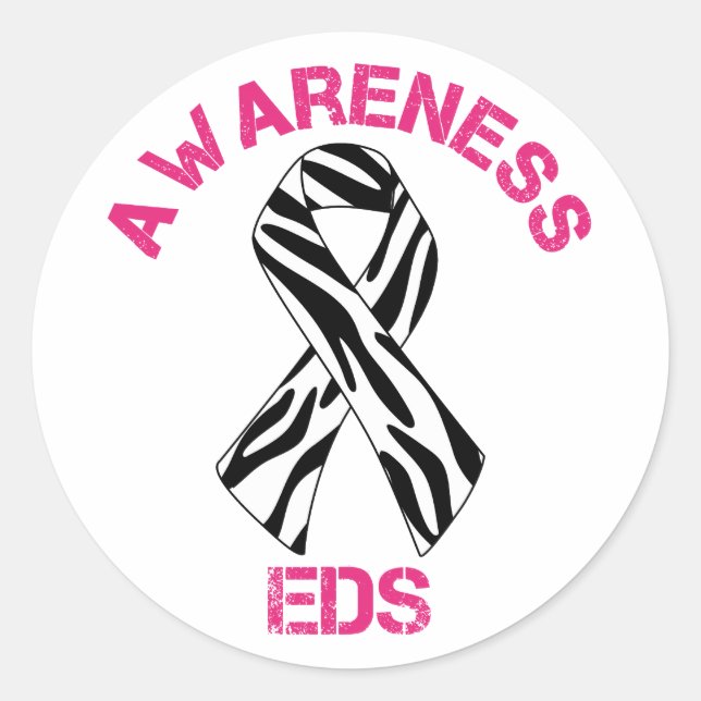 EDS Awareness Zebra Ribbon Sticker (Vorderseite)