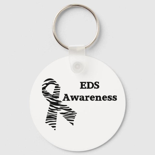 EDS Awareness Zebra Ribbon White Schlüsselanhänger (Vorderseite)