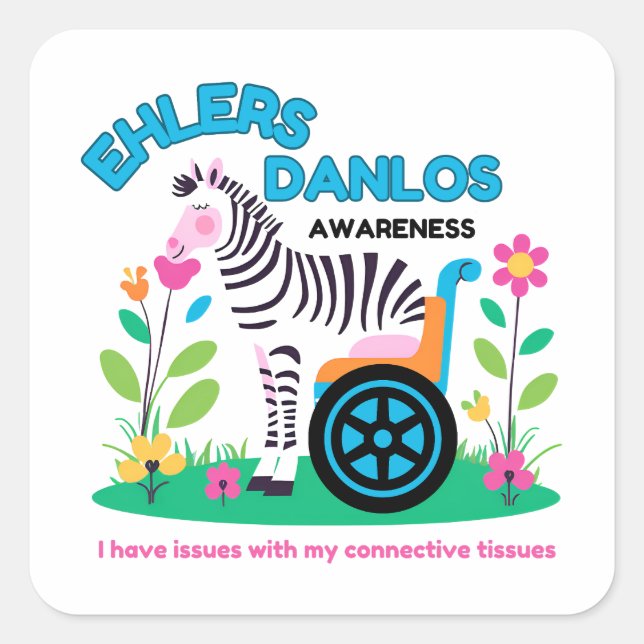 EDS Awareness Zebra Sticker (Vorderseite)