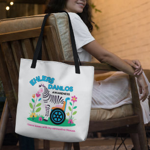 EDS Awareness Zebra Tote Bag Tasche