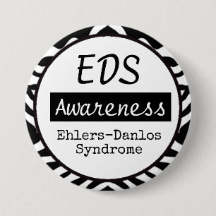 EDS Ehlers-Danlos Syndrom Bewusstsein Zebra Button