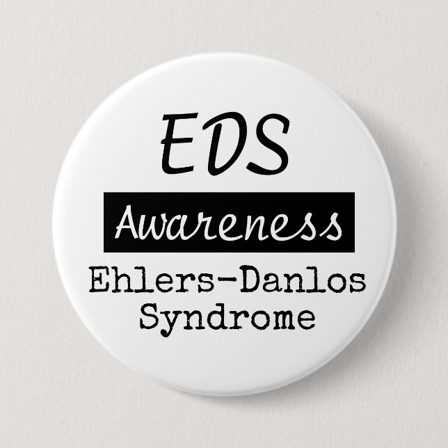 EDS Ehlers-Danlos Syndrom Bewusstsein Zebra Button (Vorderseite)