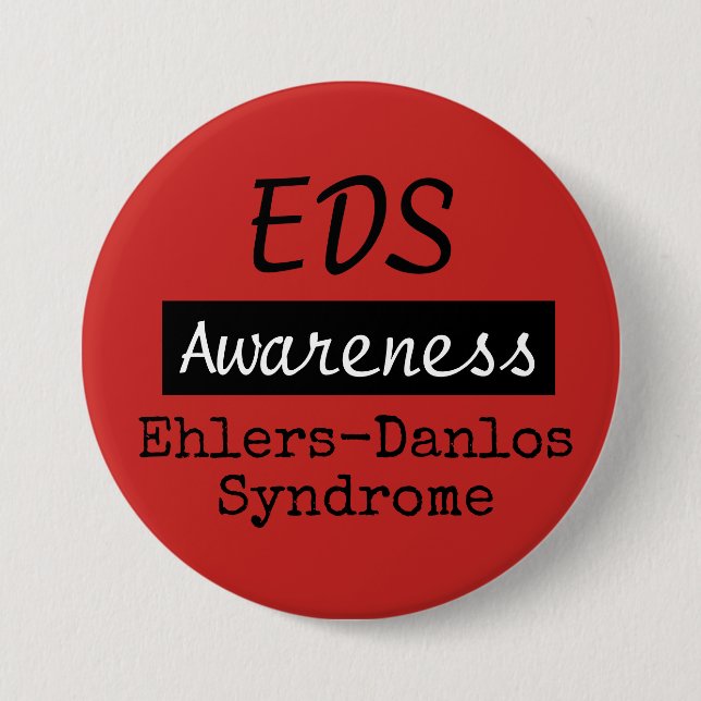 EDS Ehlers-Danlos Syndrom Bewusstsein Zebra Button (Vorderseite)