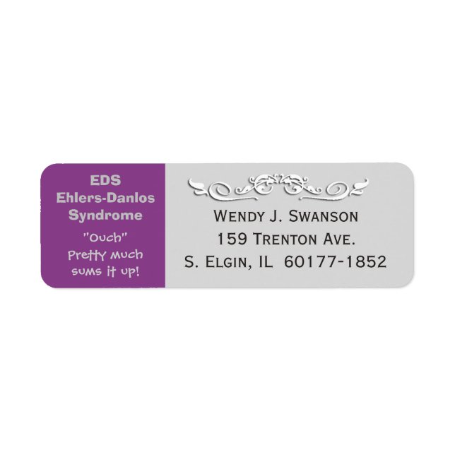 EDS Ehlers-Danlos Syndrom Postadresse Label (Vorne)