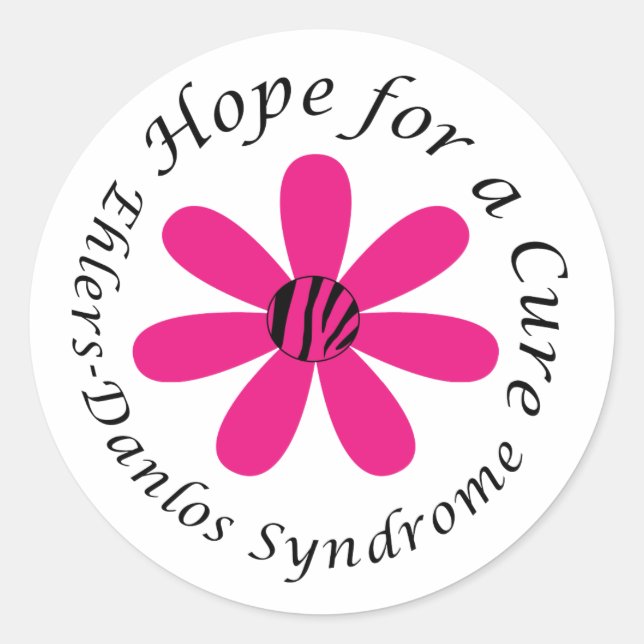 EDS Hope a Cure Pink Blume Round Sticker (Vorderseite)