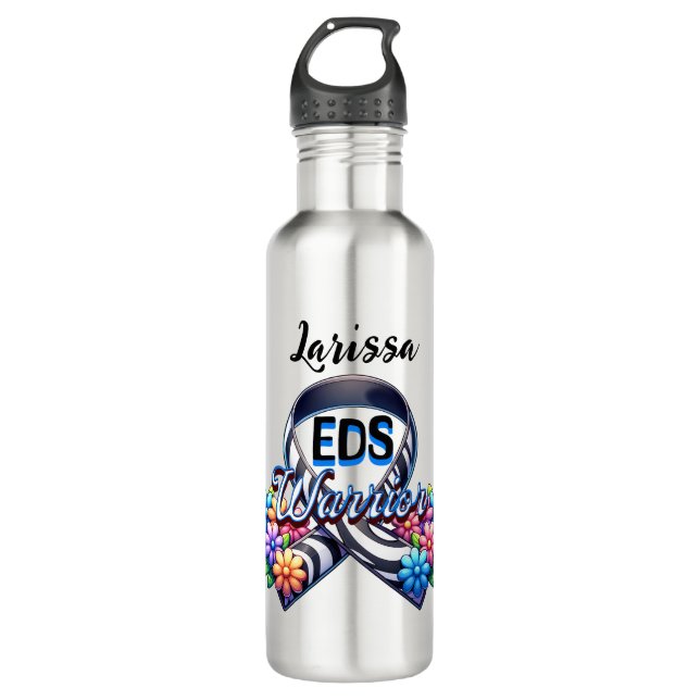 EDS Warrior | Ehlers-Danlos-Syndrom Personalisiert Edelstahlflasche (Vorderseite)