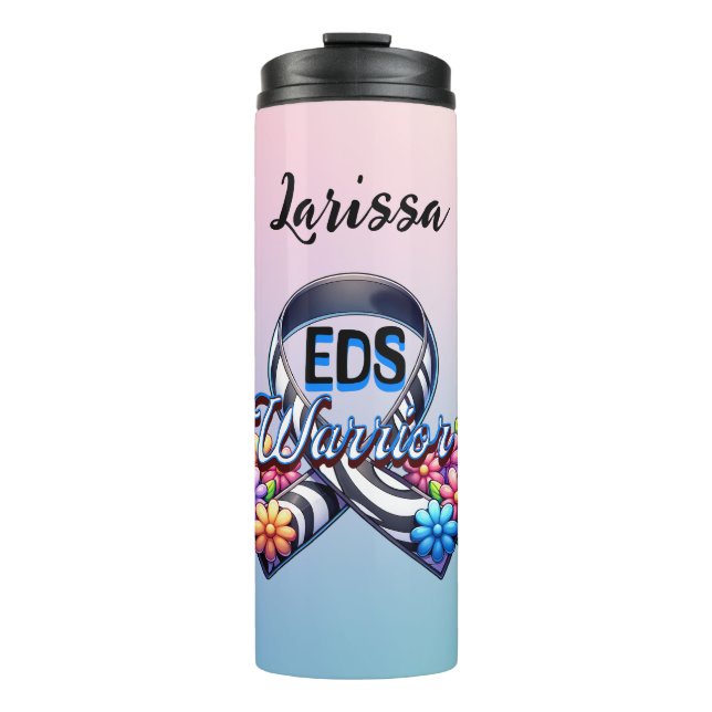 EDS Warrior | Ehlers-Danlos-Syndrom Personalisiert Thermosbecher (Vorderseite)