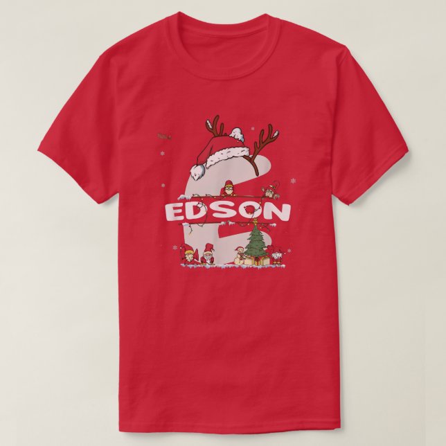 Edson Christmas Shirt w Edson Name für lustige Wei (Design vorne)