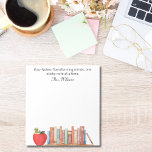 Edu-Notes: Umformende Minds, Lehrerbewertung Notizblock<br><div class="desc">'Edu-Notes:Transforming Minds, One Sticky Note at a Time', Lehrer Wertschätzung Custom Notepad. Stellen Sie sich vor, Sie würden Ihren Lieblingslehrer mit diesem inspirierenden Notizblock überraschen, oder kaufen Sie es selbst. Das Design verfügt über einen anpassbaren Titel und Namen an der Spitze. Es enthält auch niedliche, lustige Bücherbilder, rote Apfel, Bücherwurm...</div>