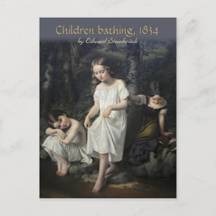 Eduard Steinbrück Enfants baignade CC0561 Carte po