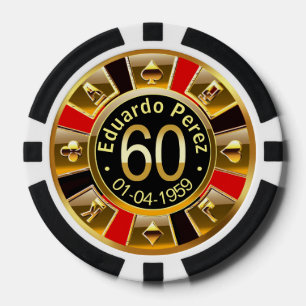 Eduardo P 60. Tag Rot Gold Poker Chip