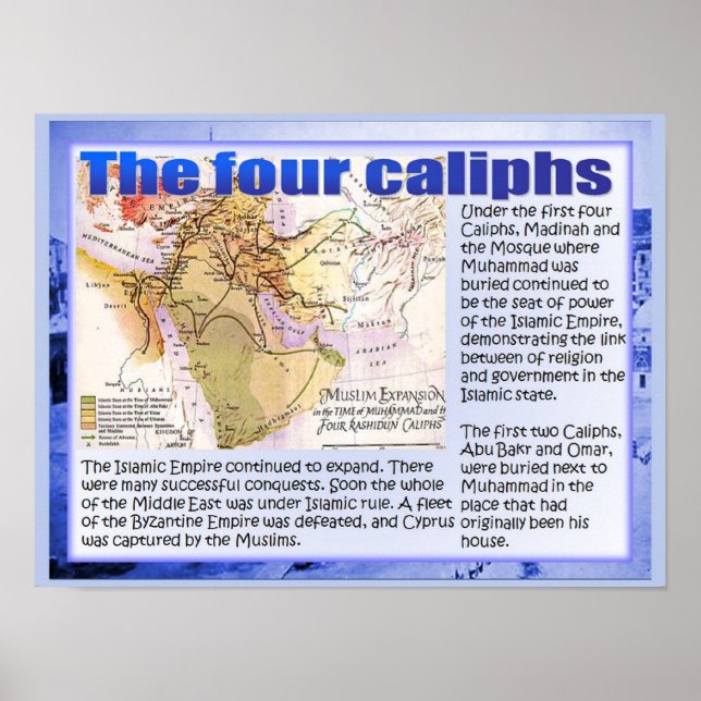 Education, History, Rise of Islam, Four Caliphs Poster (Vorne)