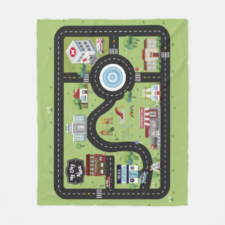 Educational Blanket My City Fleecedecke
