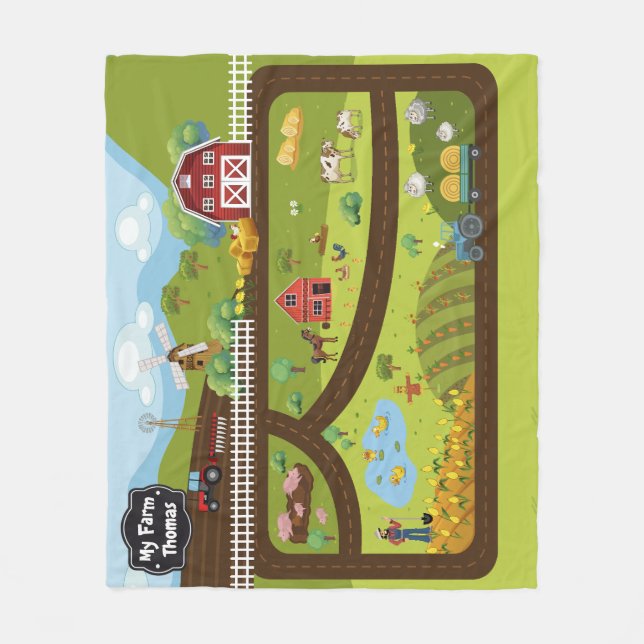 Educational Blanket My Farm Fleecedecke (Vorderseite)