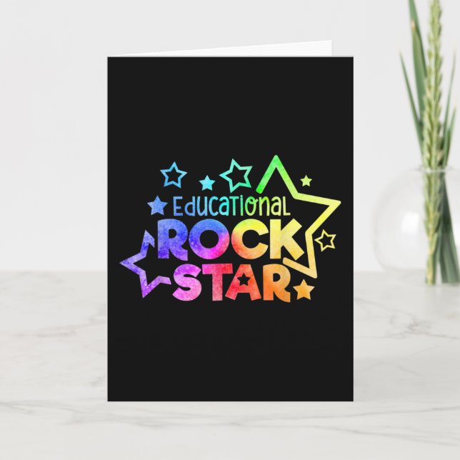 EDUCATIONAL ROCKSTAR Funny Teacher Quote Back to Karte (Vorderseite)