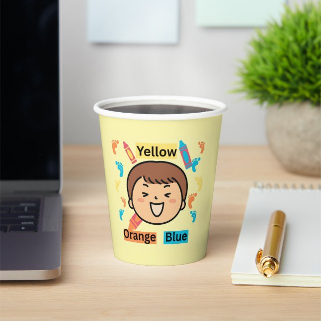 Educative Birthday Colorful Footprints Pappbecher (InSitu)