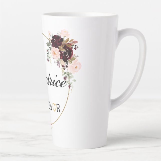 Éducatrice Floral Watercolor Latte Tasse (Rechts)