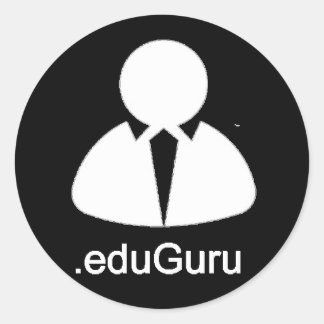 .eduGuru Sticker, Text (schwarz) Runder Aufkleber