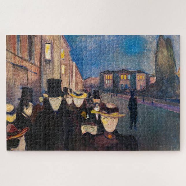Edvard Munch - Abend auf der Karl Johan Street (Horizontal)
