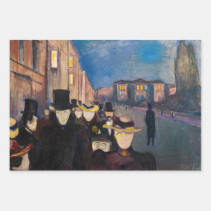 Edvard Munch - Abend auf der Karl Johan Street Geschenkpapier Set