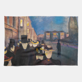 Edvard Munch - Abend auf der Karl Johan Street Geschirrtuch