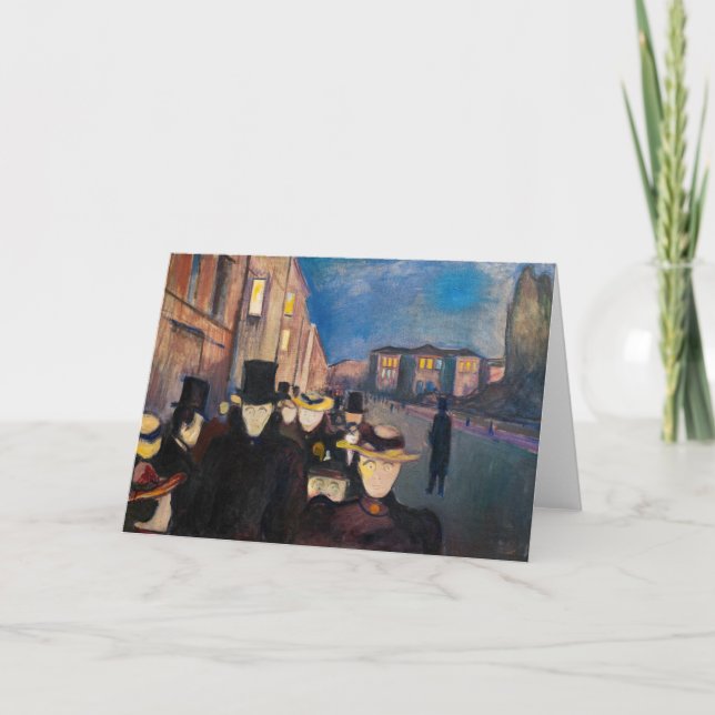 Edvard Munch - Abend auf der Karl Johan Street Karte (Vorderseite)
