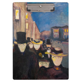Edvard Munch - Abend auf der Karl Johan Street Klemmbrett