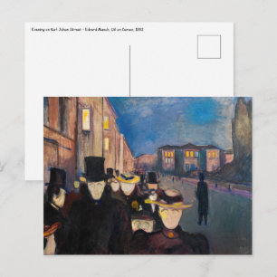 Edvard Munch - Abend auf der Karl Johan Street Postkarte