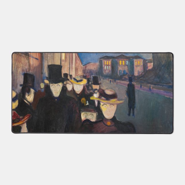 Edvard Munch - Abend auf der Karl Johan Street Schreibtischunterlage (Vorderseite)