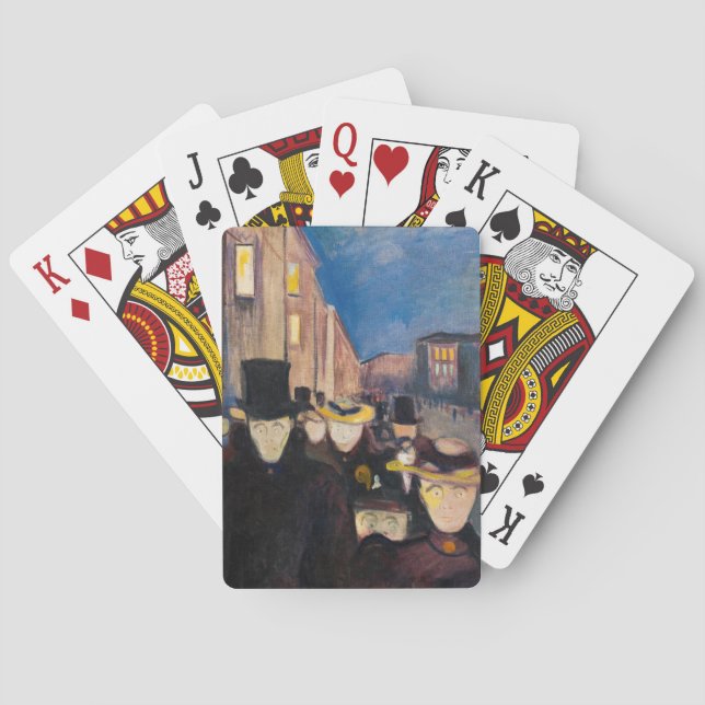 Edvard Munch - Abend auf der Karl Johan Street Spielkarten (Rückseite)
