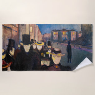 Edvard Munch - Abend auf der Karl Johan Street Strandtuch