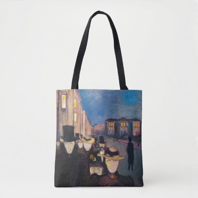 Edvard Munch - Abend auf der Karl Johan Street Tasche (Vorderseite)