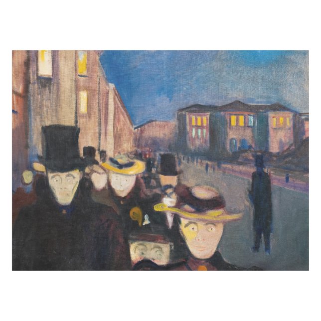 Edvard Munch - Abend auf der Karl Johan Street Tischdecke (Vorderseite (Horizontal))