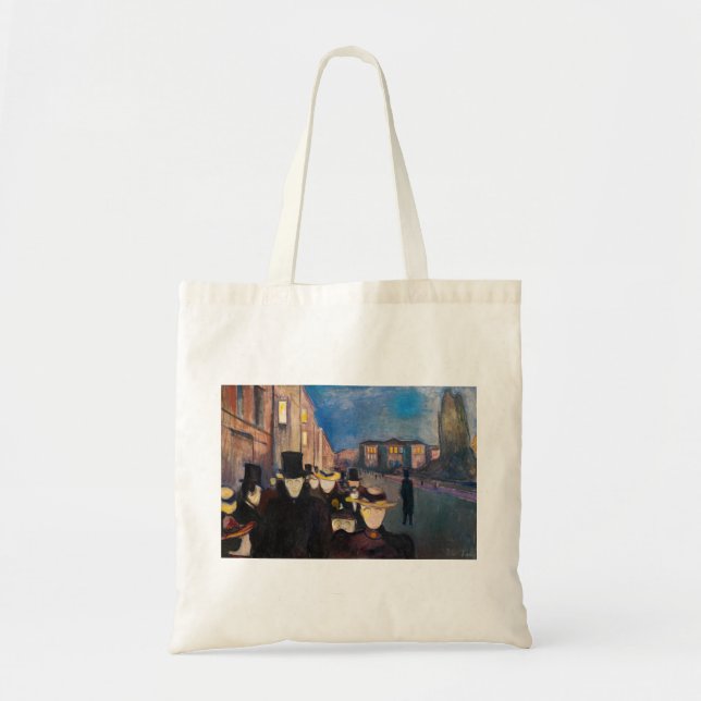Edvard Munch - Abend auf der Karl Johan Street Tragetasche (Vorne)