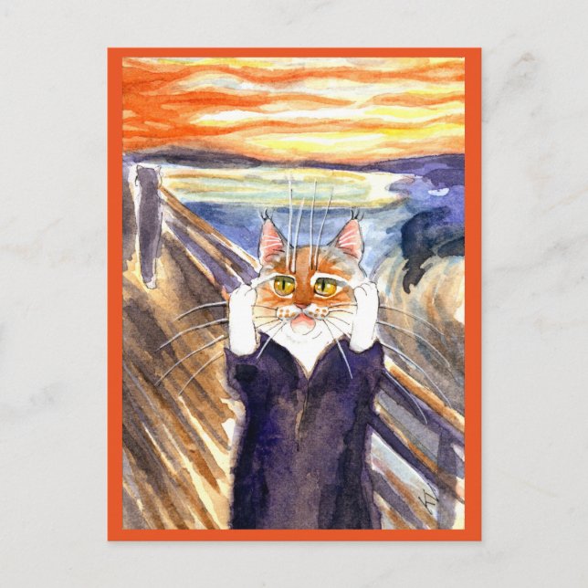 Edvard Munch Cri mignon chat spocard carte postale (Devant)