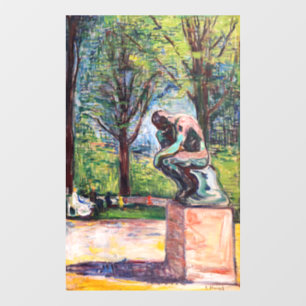 Edvard Munch - Der Denker von Rodin Fensteraufkleber