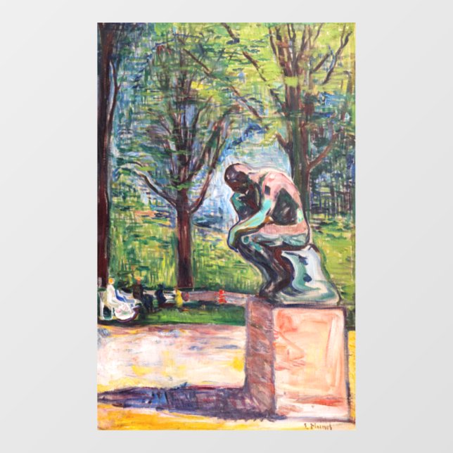 Edvard Munch - Der Denker von Rodin Fensteraufkleber (Blatt)