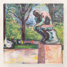 Edvard Munch - Der Denker von Rodin Glasuntersetzer