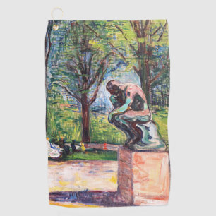 Edvard Munch - Der Denker von Rodin Golfhandtuch