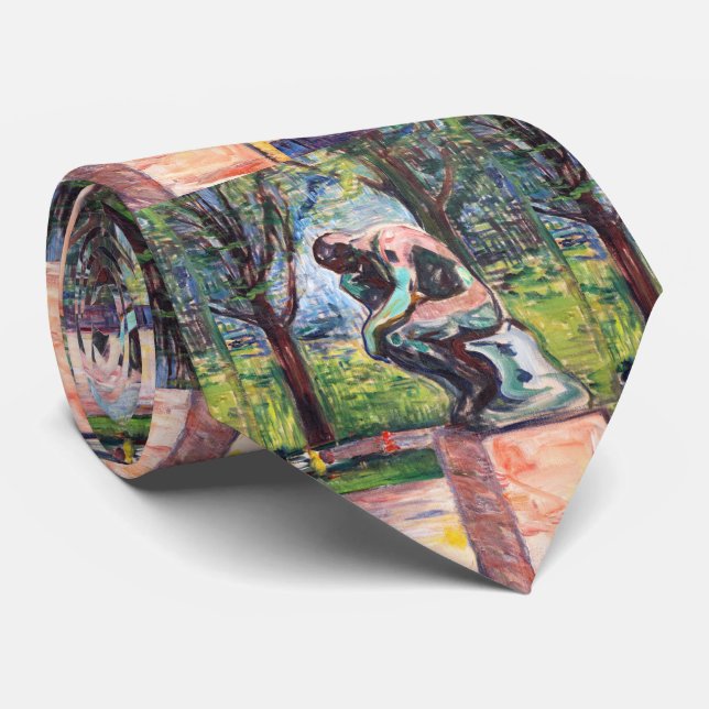 Edvard Munch - Der Denker von Rodin Krawatte (Gerollt)