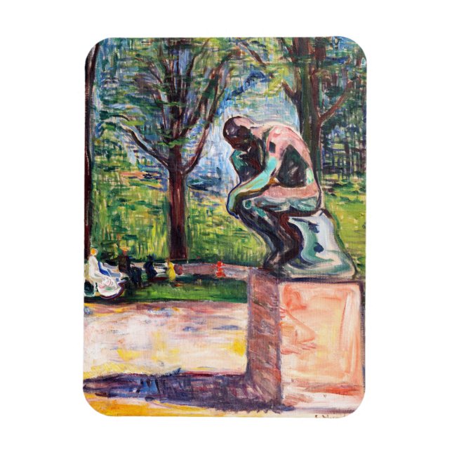 Edvard Munch - Der Denker von Rodin Magnet (Vertikal)