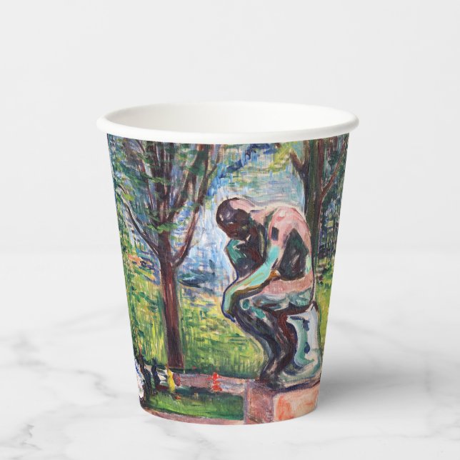 Edvard Munch - Der Denker von Rodin Pappbecher (Vorderseite)