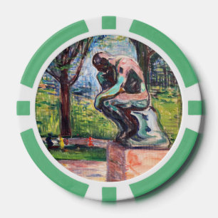 Edvard Munch - Der Denker von Rodin Pokerchips