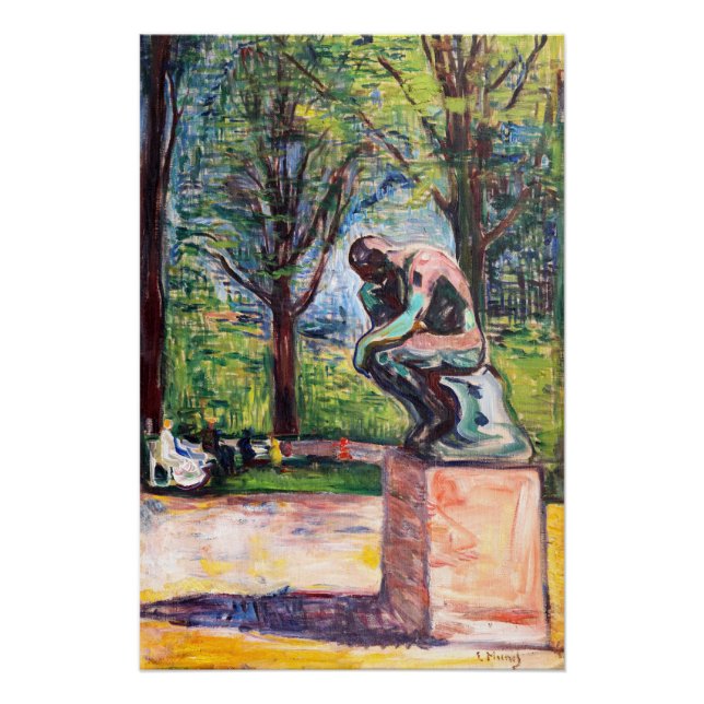 Edvard Munch - Der Denker von Rodin Poster (Vorderseite)