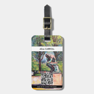 Edvard Munch - Der Denker von Rodin - QR-Code Gepäckanhänger