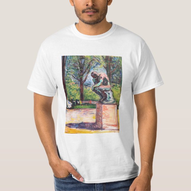 Edvard Munch - Der Denker von Rodin T-Shirt (Vorderseite)