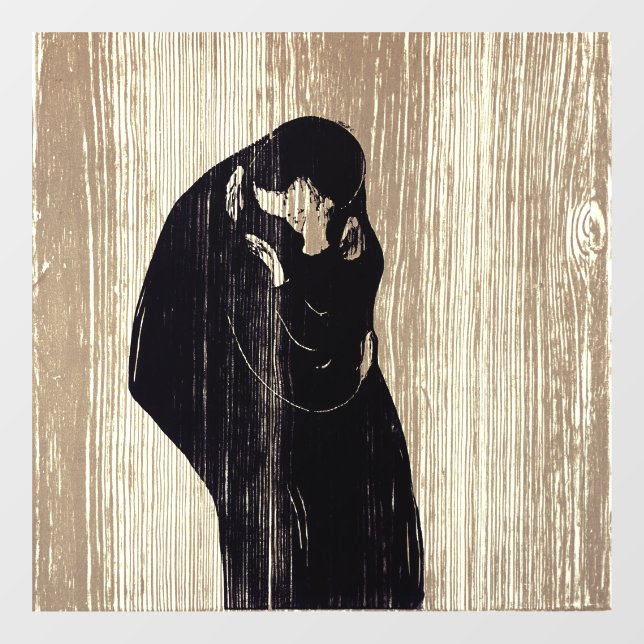 Edvard Munch - Der Kuss IV Fensteraufkleber (Blatt)