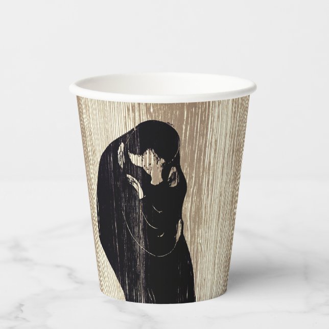 Edvard Munch - Der Kuss IV Pappbecher (Vorderseite)