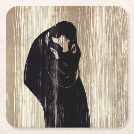 Edvard Munch - Der Kuss IV Rechteckiger Pappuntersetzer